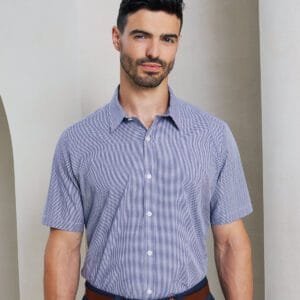Premier Microcheck (gingham) short sleeve cotton shirt
