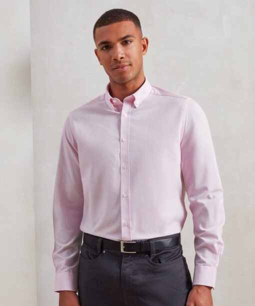 Premier Cotton-rich oxford stripes shirt