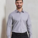 Premier Stretch fit cotton poplin long sleeve shirt - Shirts | Xcel UK