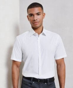 Premier Stretch fit cotton poplin short sleeve shirt