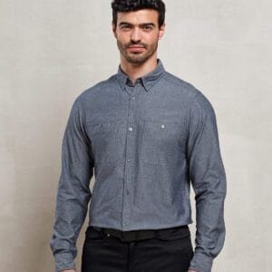 Premier Men’s chambray shirt, organic and fairtrade certified