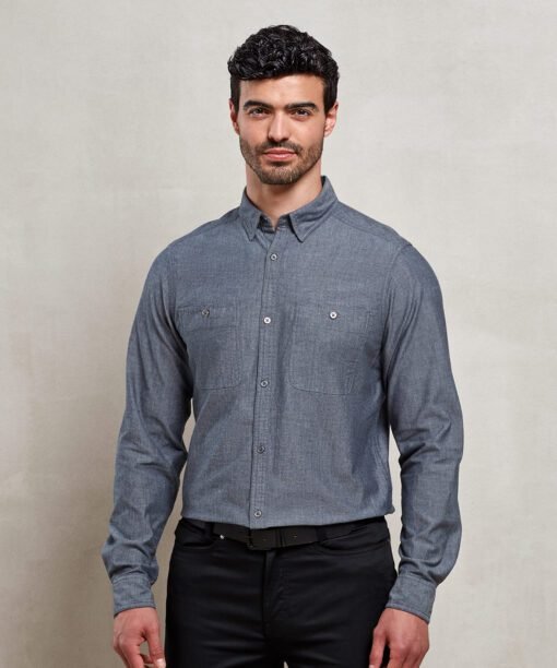 Premier MenÂ’s chambray shirt, organic and fairtrade certified