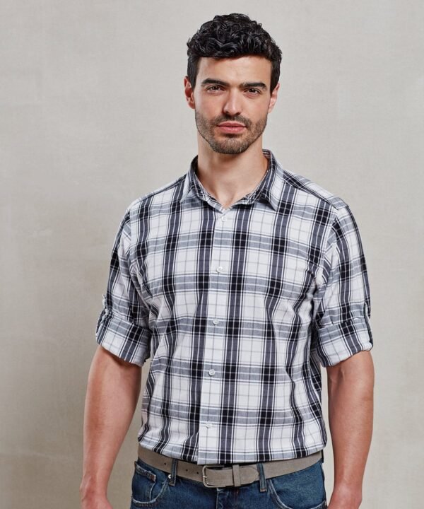 Premier Ginmill check cotton long sleeve shirt - Shirts | Xcel UK