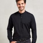 Premier Banded collar grandad long sleeve shirt - Shirts | Xcel UK