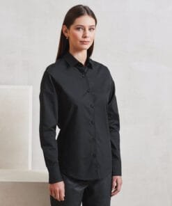 Premier WomenÂ’s long sleeve Â‘recyclightÂ’ poplin shirt