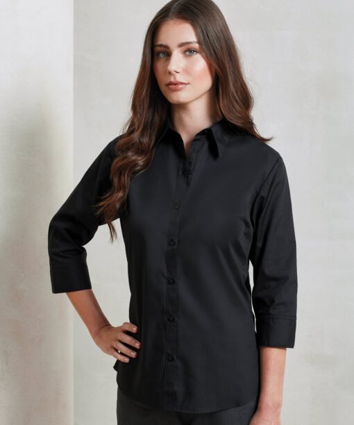 Premier Women's Â¾ sleeve poplin blouse