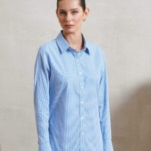 Premier Women’s microcheck (gingham) long sleeve cotton shirt