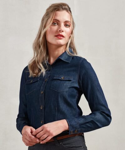 Premier Women's jeans stitch denim shirt - Shirts | Xcel UK