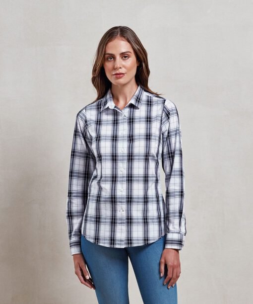 Premier Women's ginmill check cotton long sleeve shirt