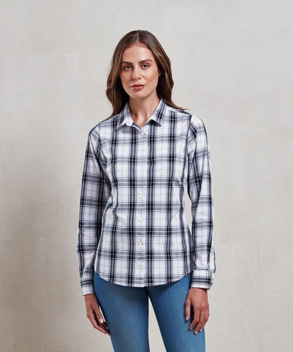 Premier Women's ginmill check cotton long sleeve shirt - Shirts | Xcel UK