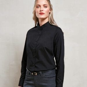 Premier Women’s banded collar ‘grandad’ shirt