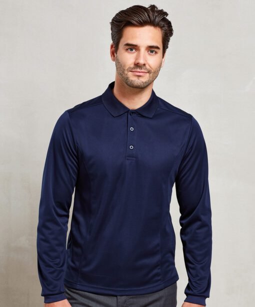 Premier Long sleeve coolcheckerÂ® piquÃ© polo