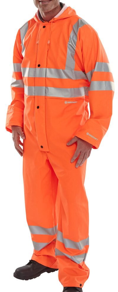 Beeswift Hi-Vis PU Breathable Coverall - High Visibility Coveralls | Xcel UK
