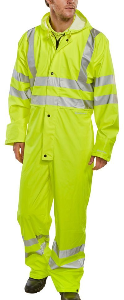 Beeswift Hi-Vis PU Breathable Coverall - High Visibility Coveralls | Xcel UK
