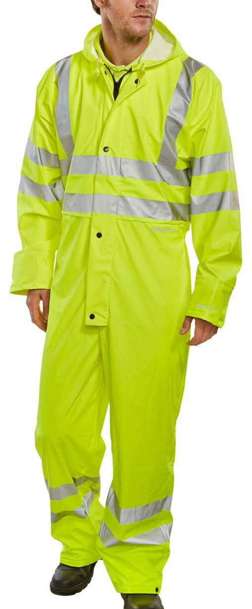 Beeswift Hi-Vis PU Breathable Coverall