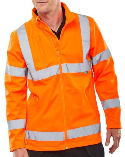 Beeswift Hi-Vis Soft Shell Lightweight Rail Spec Jacket - High Visibility Jackets | Xcel UK
