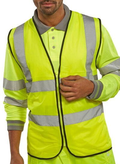 Beeswift Hi-vis Vest Zip Fastened - High Visibility Waistcoats/Vests | Xcel UK