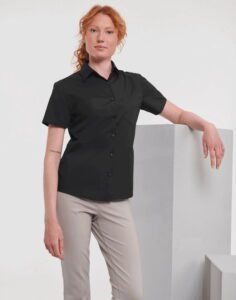 Russell Athletic LADIES SHORT SLEEVE POLYCOTTON POPLIN SHIRT