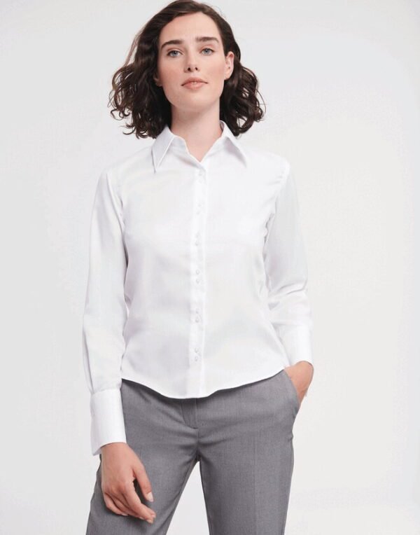 Russell Athletic LADIES LONG SLEEVE ULTIMATE NON-IRON SHIRT — Custom Embroidery Available