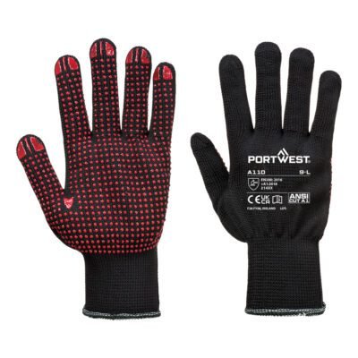Portwest Grip  13 PVC Dotted Glove — Custom Embroidery Available