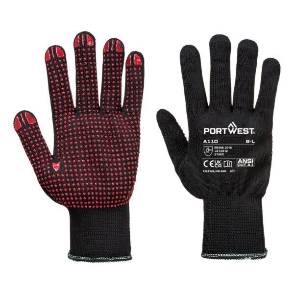 Portwest Grip  13 PVC Dotted Glove — Custom Embroidery Available