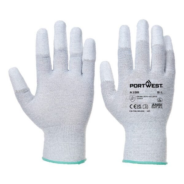 Portwest ESD 13 PU Fingertip Glove — Custom Embroidery Available