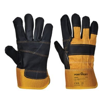 Portwest Leather Rigger 270 Cow Grain Palm Bar Glove — Custom Embroidery Available