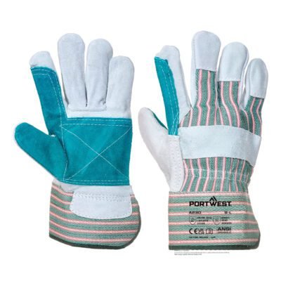 Portwest Leather Rigger 365 Cow Split Reinforced Palm Glove — Custom Embroidery Available