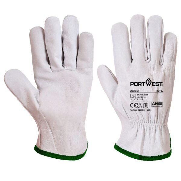 Portwest Leather Driver 115 Goat Grain Glove — Custom Embroidery Available