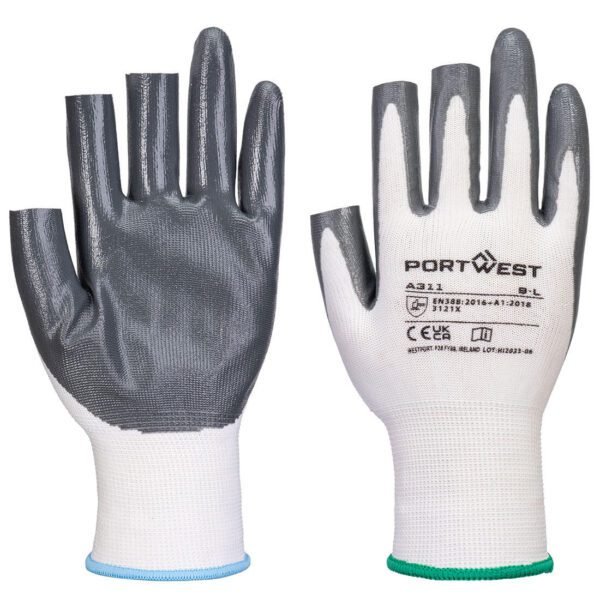 Portwest Grip 13 Nitrile 3 Fingerless Glove (Pk 12) — Custom Embroidery Available
