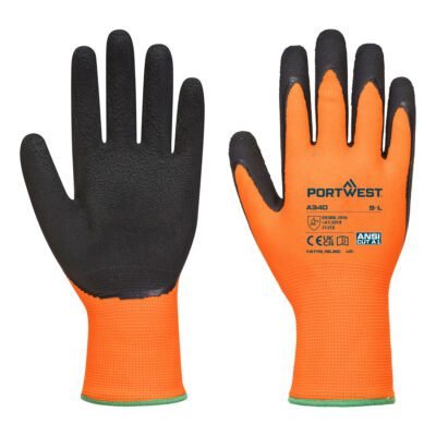 Portwest Grip 13 Latex Foam Hi-Vis Glove — Custom Embroidery Available