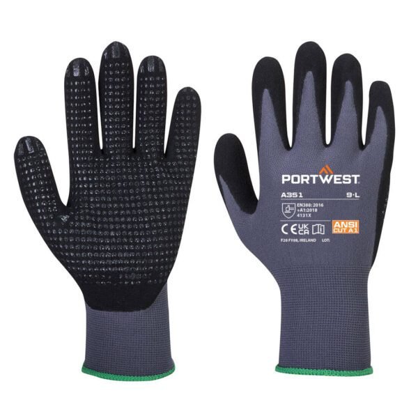Portwest Grip 15 Nitrile Sandy Dotted Glove — Custom Embroidery Available