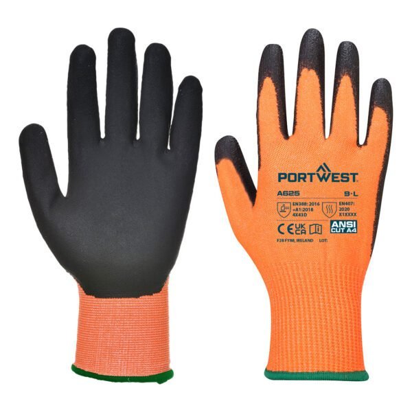 Portwest Cut D13 PU Viz-Tex Glove — Custom Embroidery Available