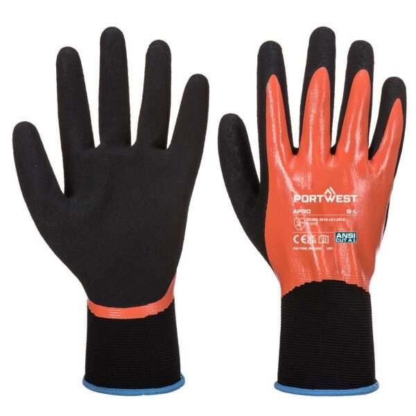 Portwest Grip 13 Nitrile Foam Aqua Glove — Custom Embroidery Available