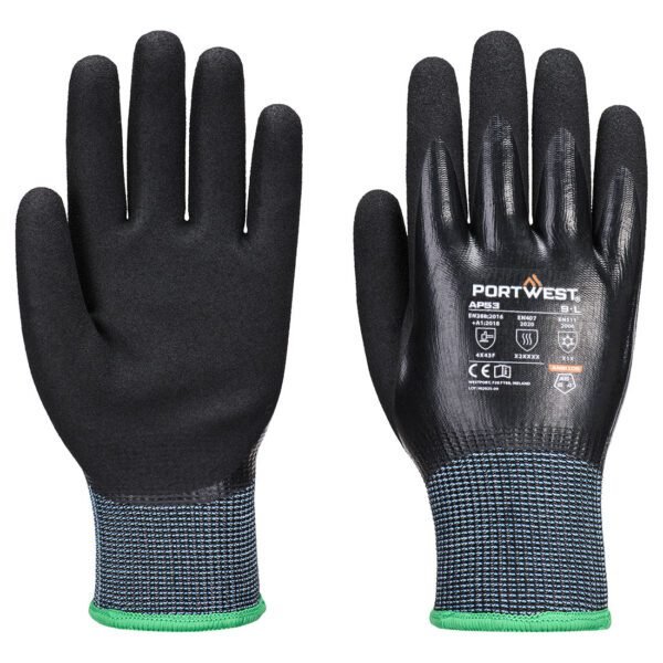Portwest Cold F15 Nitrile Aqua Cut Glove — Custom Embroidery Available