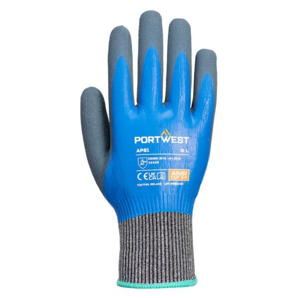 Portwest Cut D13 Latex Aqua Glove — Custom Embroidery Available