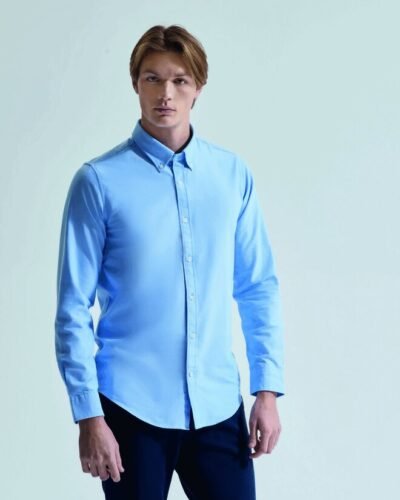 Asquith and Fox MENS LONG SLEEVE OXFORD SHIRT — Custom Embroidery Available