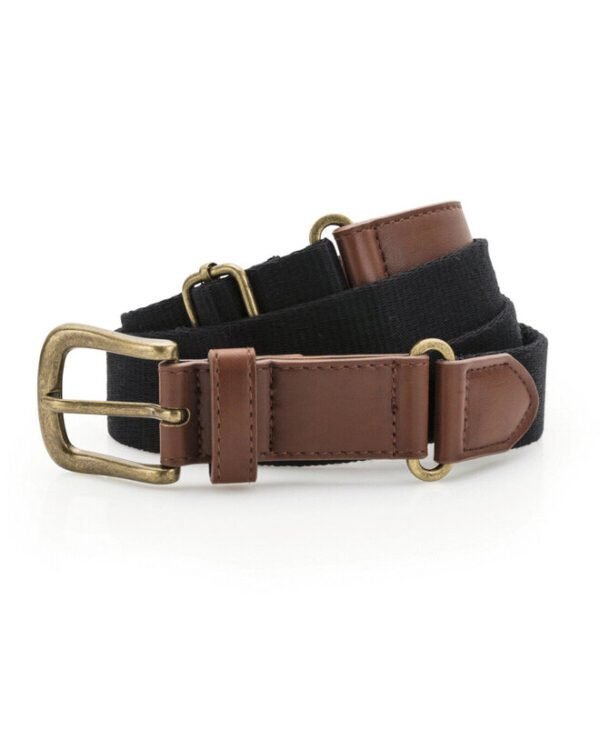 Asquith and Fox FAUX LEATHER AND CANVAS BELT — Custom Embroidery Available