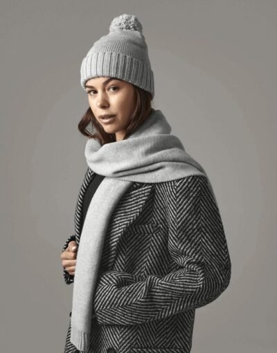 Beechfield KNIT SCARF AND BEANIE GIFT SET — Custom Embroidery Available