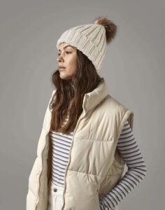 Beechfield FAUX FUR POM POM CHUNKY BEANIE