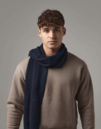 Beechfield CLASSIC WAFFLE KNIT SCARF — Custom Embroidery Available