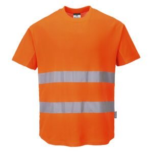 Portwest Hi-Vis Cotton Comfort Mesh Insert T-Shirt S/S