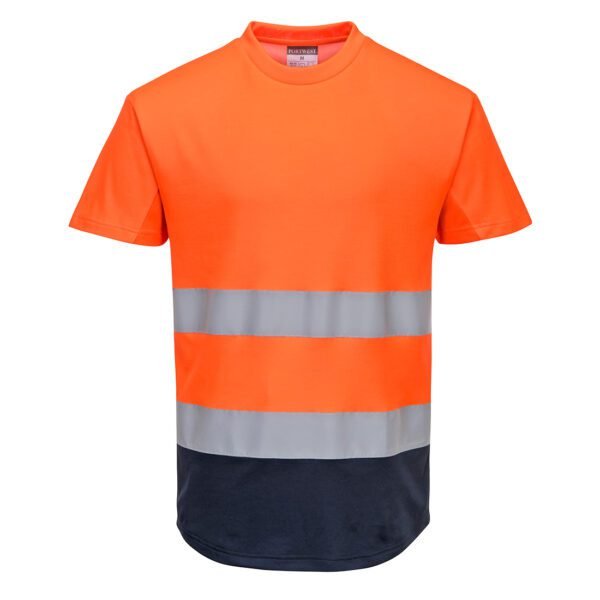 Portwest Hi-Vis Contrast Mesh Insert T-Shirt S/S — Custom Embroidery Available