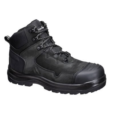 Portwest Composite Nubuck Leather Mid Boot S3S HRO SR FO SC LG — Custom Embroidery Available