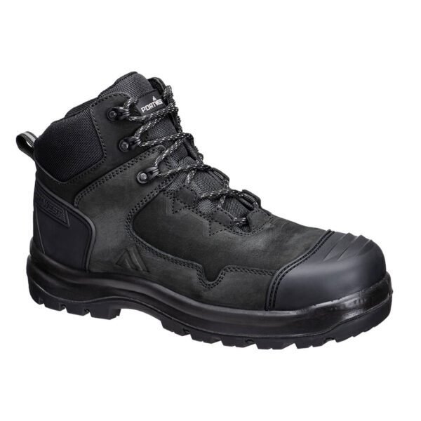 Portwest Composite Nubuck Leather Mid Boot S3S HRO SR FO SC LG — Custom Embroidery Available
