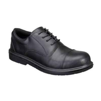Portwest Steel Action Leather Executive Shoe S3 SR FO — Custom Embroidery Available