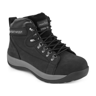 Portwest Steel Nubuck Leather Mid Boot SB HRO — Custom Embroidery Available