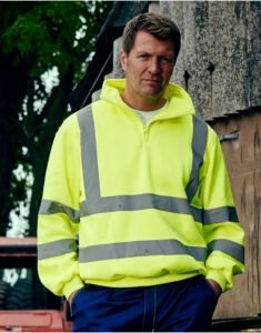 Yoko HVK06 Hi-Vis 1/4 Zip Sweatshirt