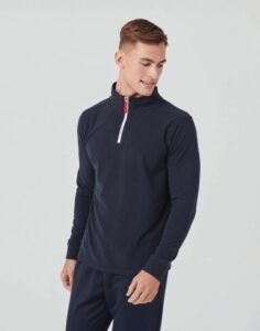 Finden & Hales 1/4 ZIP PIPED FLEECE TOP