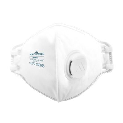 Portwest FFP3 Valved Dolomite Fold Flat Respirator (Pk20) — Custom Embroidery Available
